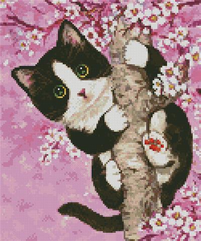 Cherry Blossom Cat - Mini