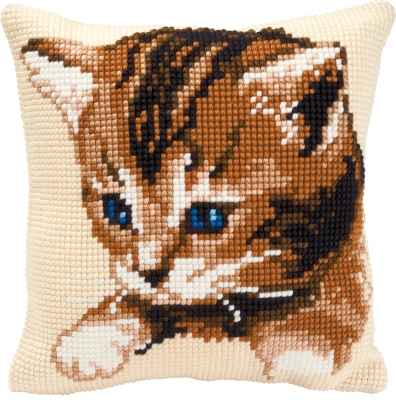click here to view larger image of Cat Cushion (needlepoint)