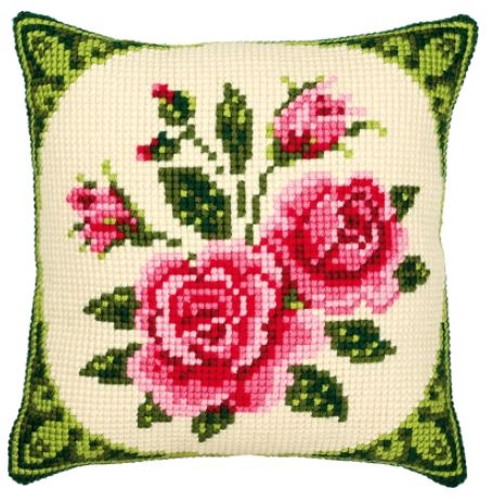 click here to view larger image of Roses Cushion (needlepoint)