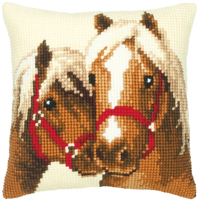 click here to view larger image of Horse Friendship Cushion (needlepoint)