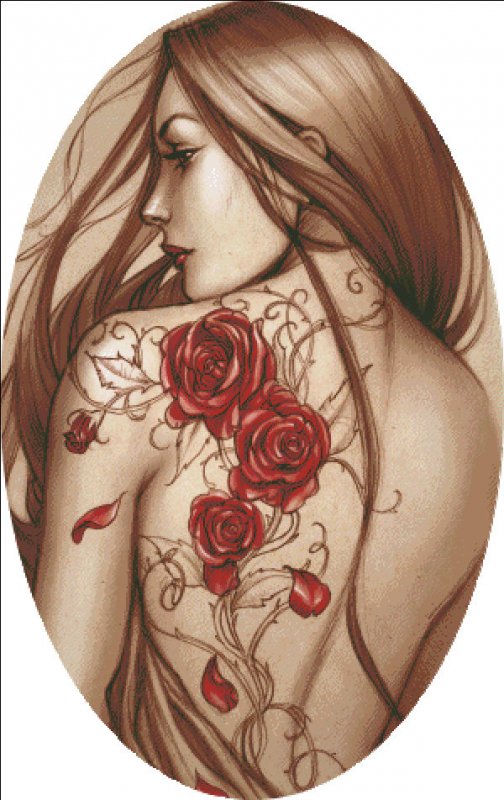 click here to view larger image of Ornament Rose Tattoo - Sabine Rich (chart)