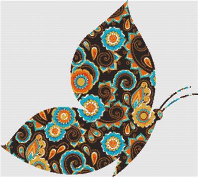 Brown Paisley Butterfly I