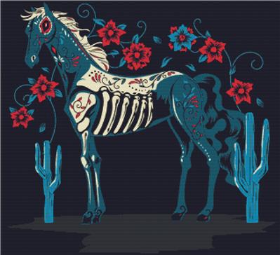 Blue Day of the Dead Horse
