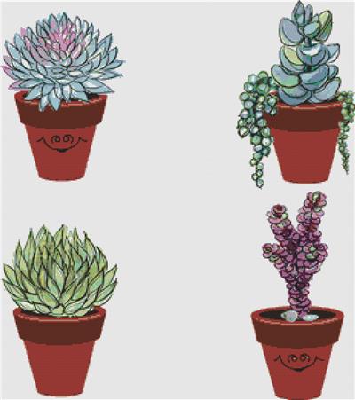 click here to view larger image of Succulents in Clay Pots IV (chart)