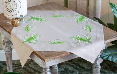 click here to view larger image of Lily of the Valley Table Runner (embroidery kit)
