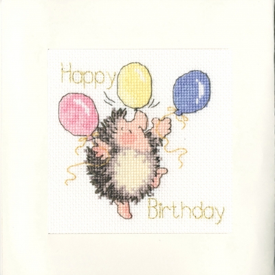click here to view larger image of Birthday Balloons - Greeting Card (counted cross stitch kit)