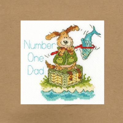 click here to view larger image of Number One Dad - Greeting Card (counted cross stitch kit)