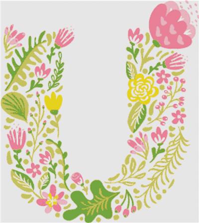 click here to view larger image of Floral Letter U (chart)
