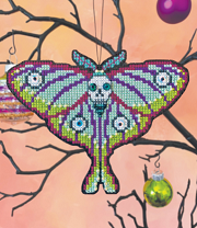 click here to view larger image of Goth Moth Ornament (counted cross stitch kit)
