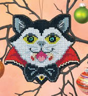 click here to view larger image of Vamp Purr Ornament (counted cross stitch kit)