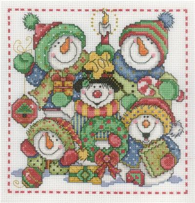 click here to view larger image of Jolly Snowmen - Joan A Elliot (counted cross stitch kit)