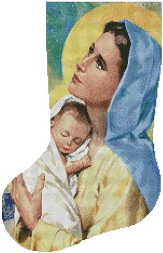 Mary and Baby Jesus Stocking (Left)