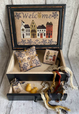 Welcome Street Sewing Box and Pillow
