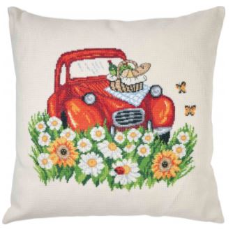 click here to view larger image of VW Red Car - Cushion (counted cross stitch kit)