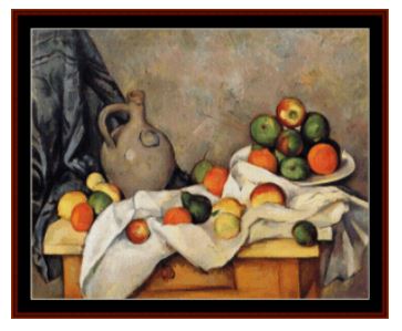 Curtain Jug and Fruit  - Paul Cezanne