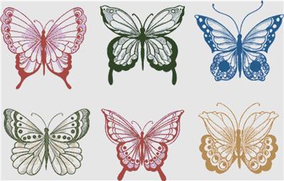 Set of Pretty Butterflies