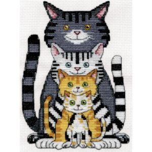 click here to view larger image of Cat Family (counted cross stitch kit)