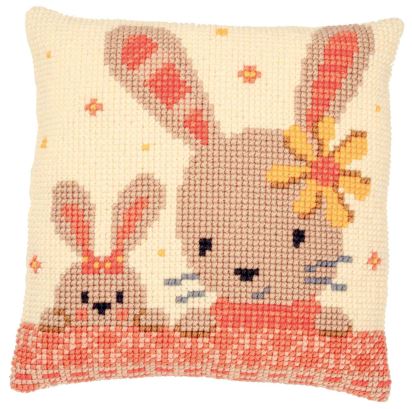 click here to view larger image of Sweet Bunnies Cushion (counted canvas kit)