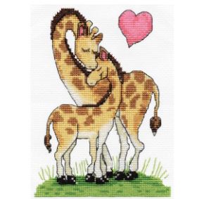click here to view larger image of Giraffe Love (counted cross stitch kit)