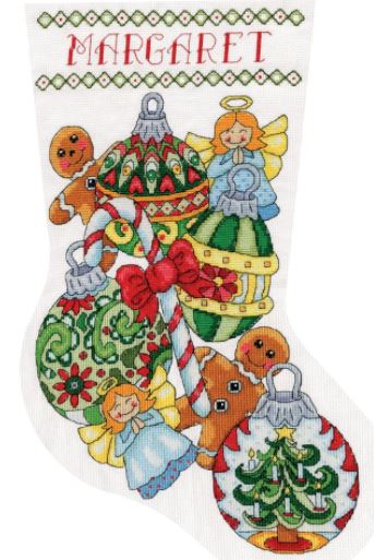click here to view larger image of Ornaments Stocking (counted cross stitch kit)