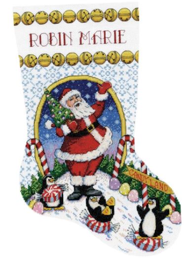 click here to view larger image of Candy Land Santa Stocking (counted cross stitch kit)