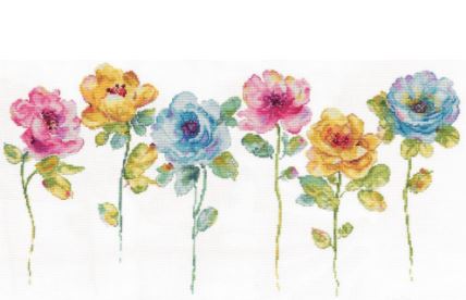 Watercolor Floral Row