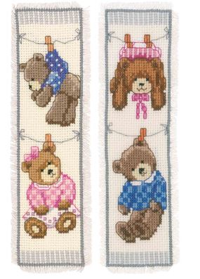 click here to view larger image of Birth Bears Bookmarks (counted cross stitch kit)
