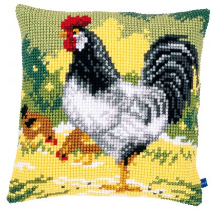 White Rooster Cushion