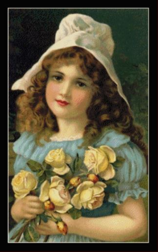 Girl with White Roses