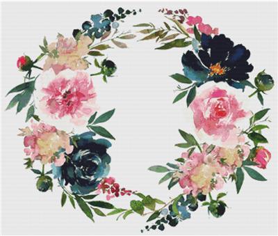 Blush and Navy Wreath
