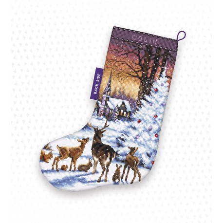 click here to view larger image of Christmas Wood Stocking (counted cross stitch kit)
