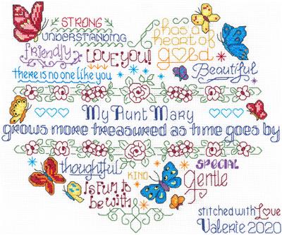 click here to view larger image of Let's Treasure An Aunt - Ursula Michael (counted cross stitch kit)