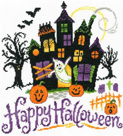 click here to view larger image of Haunted Halloween House - Ursula Michael (counted cross stitch kit)