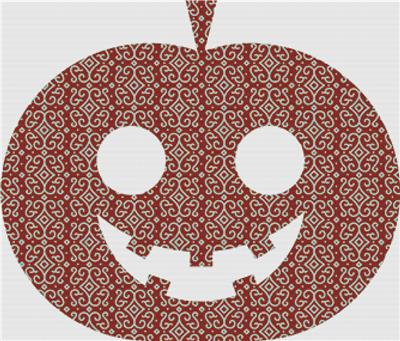 click here to view larger image of Maroon Mosaic Jack-O-Lanturn (chart)