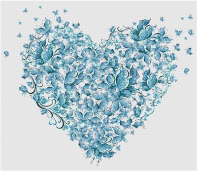 Blue Heart of Butterflies