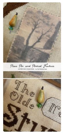 Pear Pin and Printed Fabric