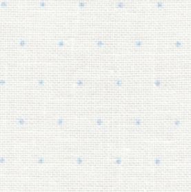 White with L/blue mini dots - 28ct Cashel Linen