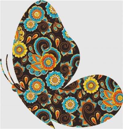 Brown Paisley Butterfly III
