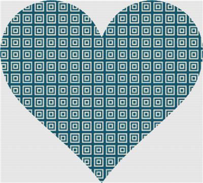 Square Azulejo Tile Heart