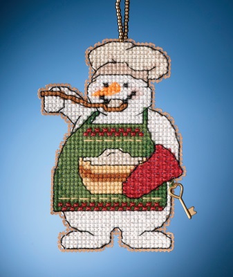 click here to view larger image of Cooking Snowman 2021  (counted cross stitch kit)