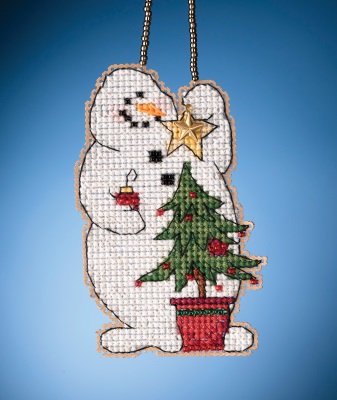 click here to view larger image of Trimming Snowman 2021  (counted cross stitch kit)