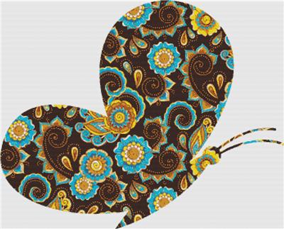 Brown Paisley Butterfly V