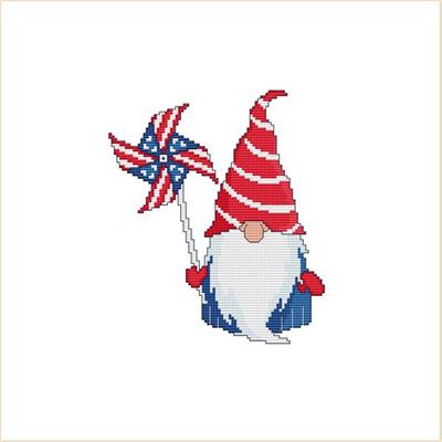 click here to view larger image of Patriotic Pinwheel Gnome (chart)