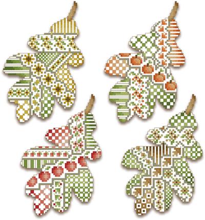 click here to view larger image of Crazy Oak Leaves Ornaments (chart)