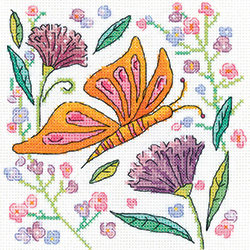 click here to view larger image of Orange Butterfly - (Aida only) (counted cross stitch kit)