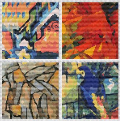 Four Squares - Abstract (August Macke, Franz Marc, Piet Mondrian)