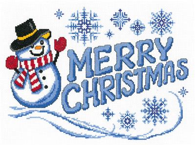 click here to view larger image of Christmas Snowman - Ursula Michael (counted cross stitch kit)