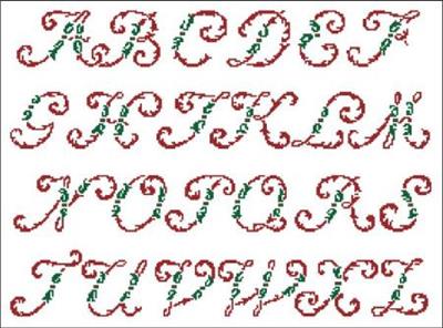 Alphabets - Victorian Christmas Holly