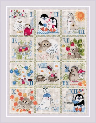 click here to view larger image of Forest Calendar (counted cross stitch kit)