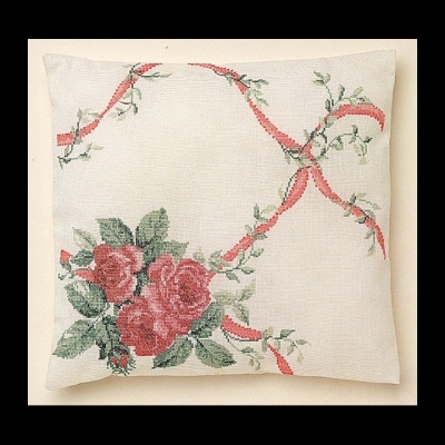 click here to view larger image of Rose Cushion (counted cross stitch kit)